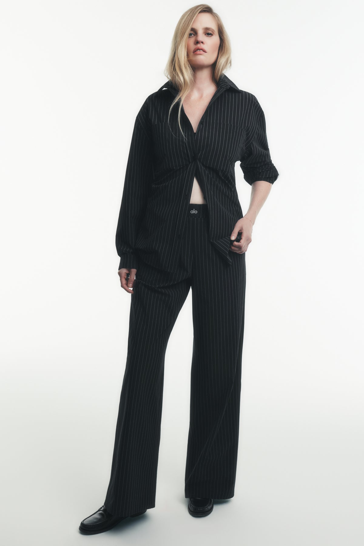 Pinstripe Daylight Boxer Pant (Regular) - Black/Titanium--0