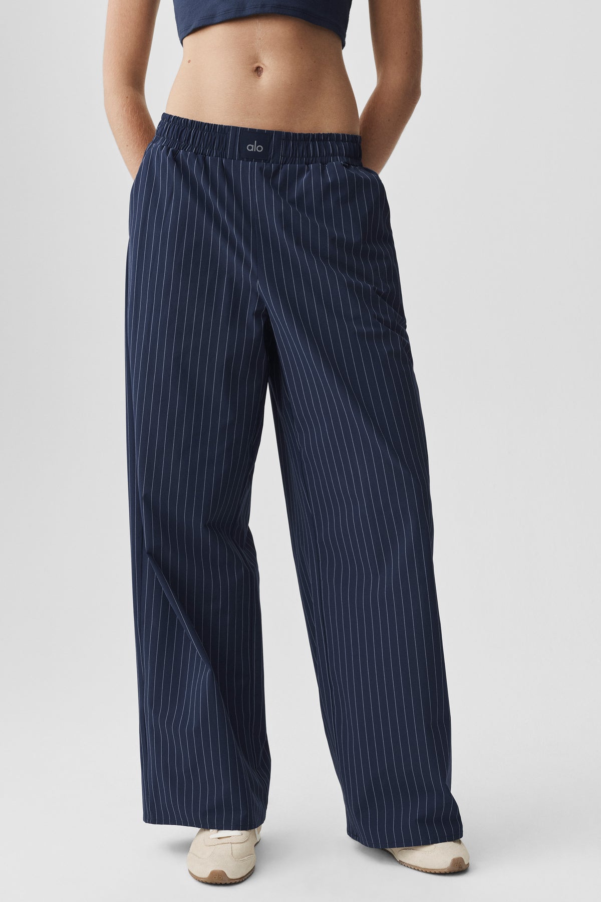 Pinstripe Daylight Boxer Pant (Regular) - Navy/Ivory--0