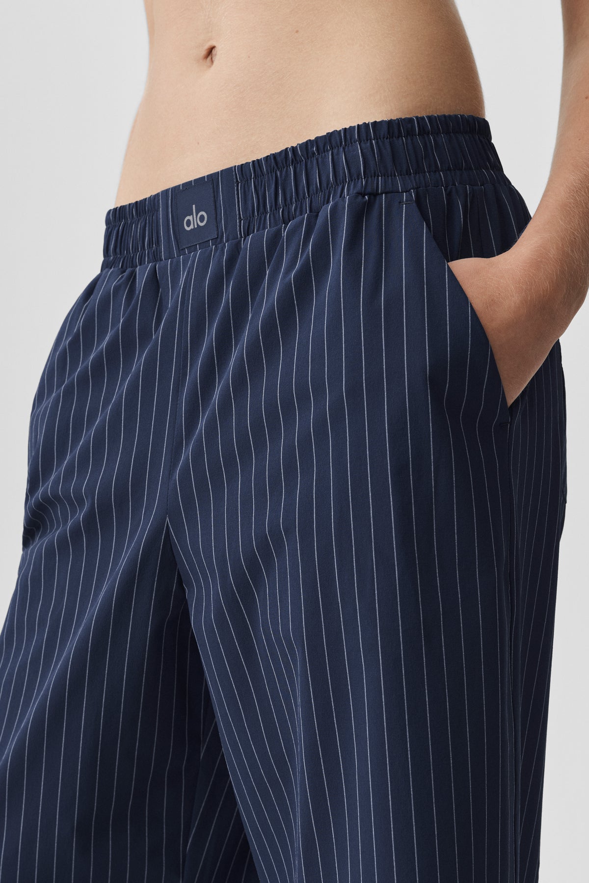 Pinstripe Daylight Boxer Pant (Regular) - Navy/Ivory--2