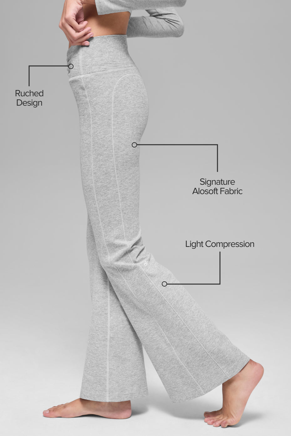 Alosoft Intuition High-Waist Bootcut - Athletic Heather Grey--1