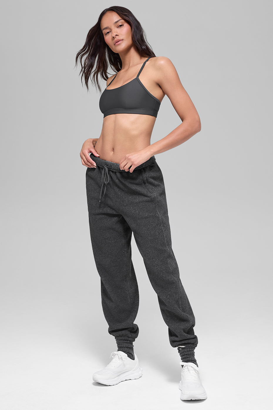 Polar Fleece High-Waist Retreat Jogger - Dark Heather Grey--4