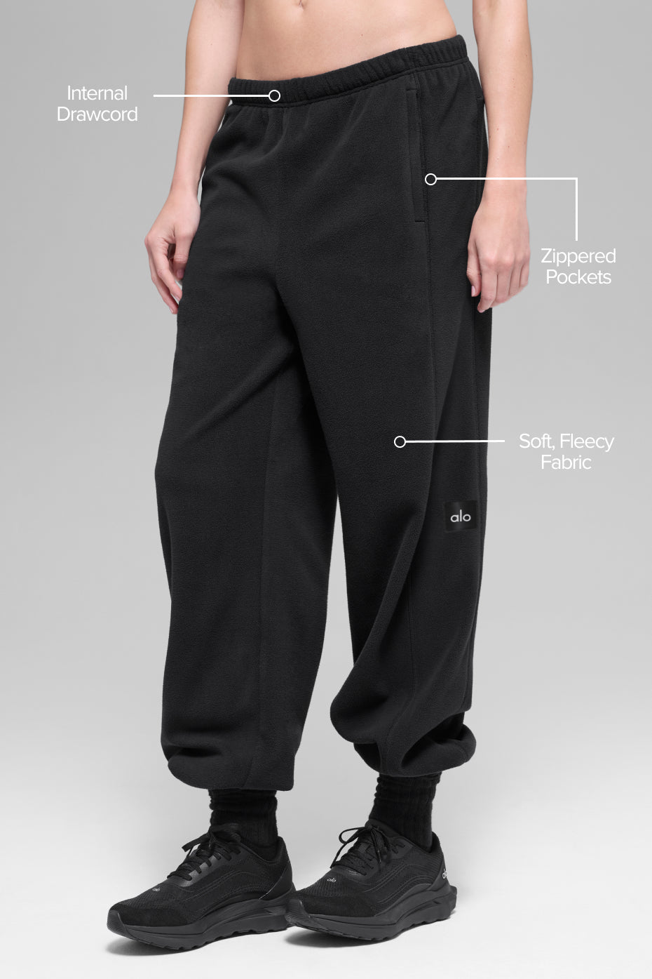 Polar Fleece High-Waist Retreat Jogger - Black--1