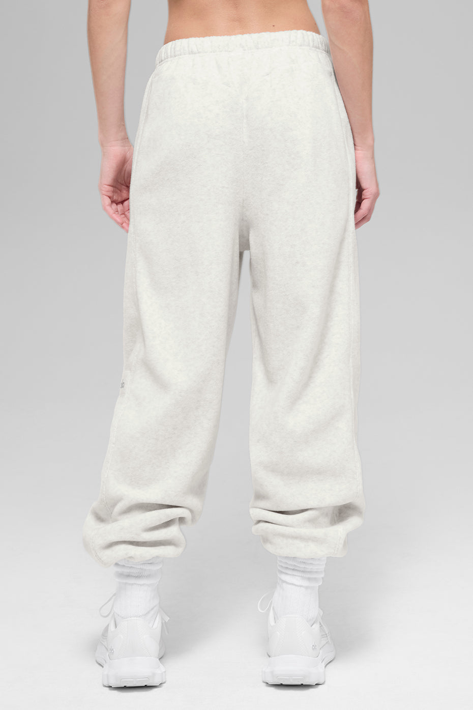 Polar Fleece High-Waist Retreat Jogger - White Heather Grey--2