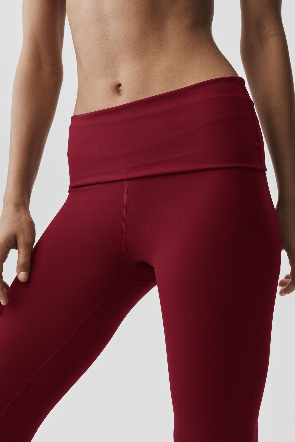 ALO Softsculpt Low-Rise Foldover Capri - Summer Romance Red--4