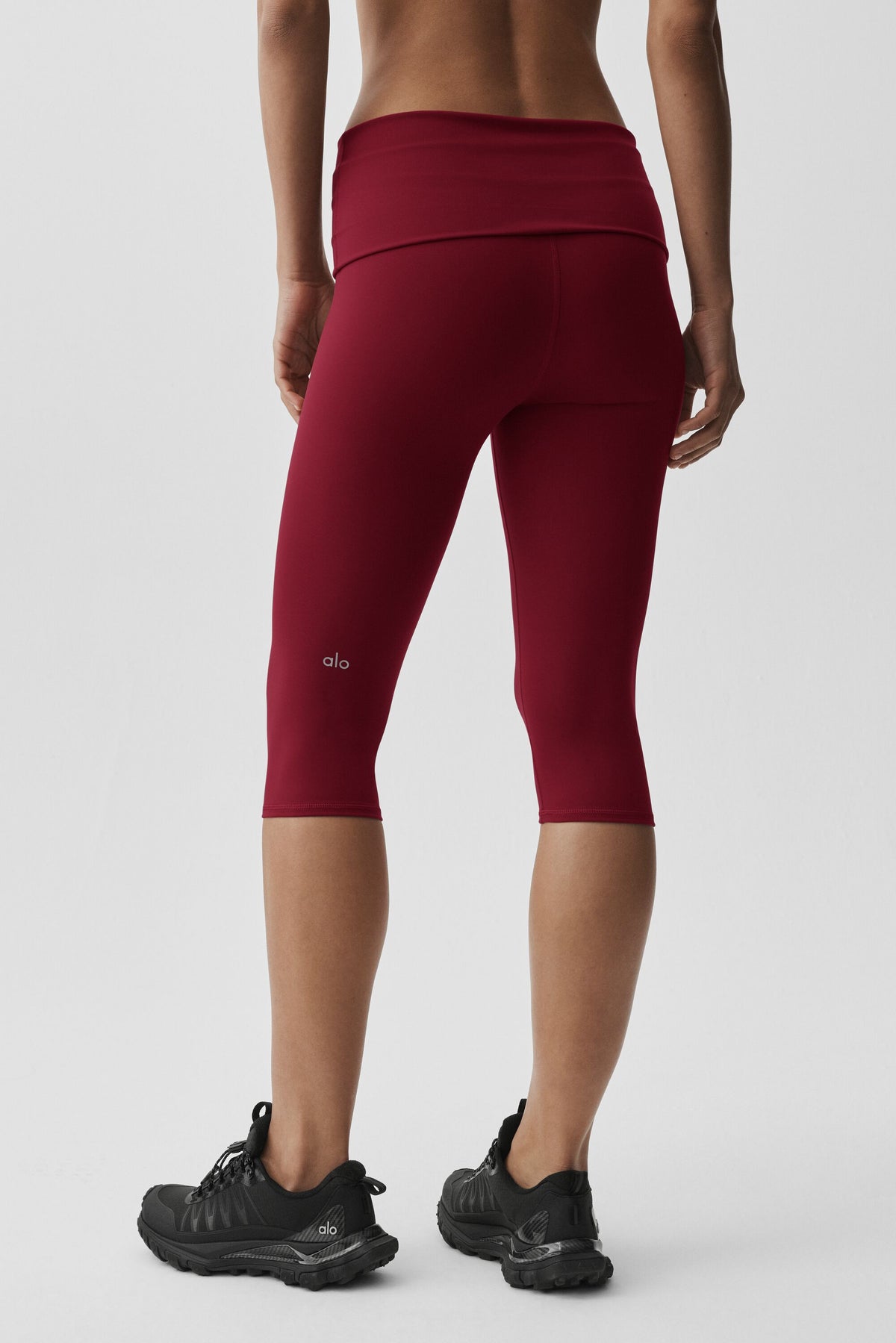 ALO Softsculpt Low-Rise Foldover Capri - Summer Romance Red--1