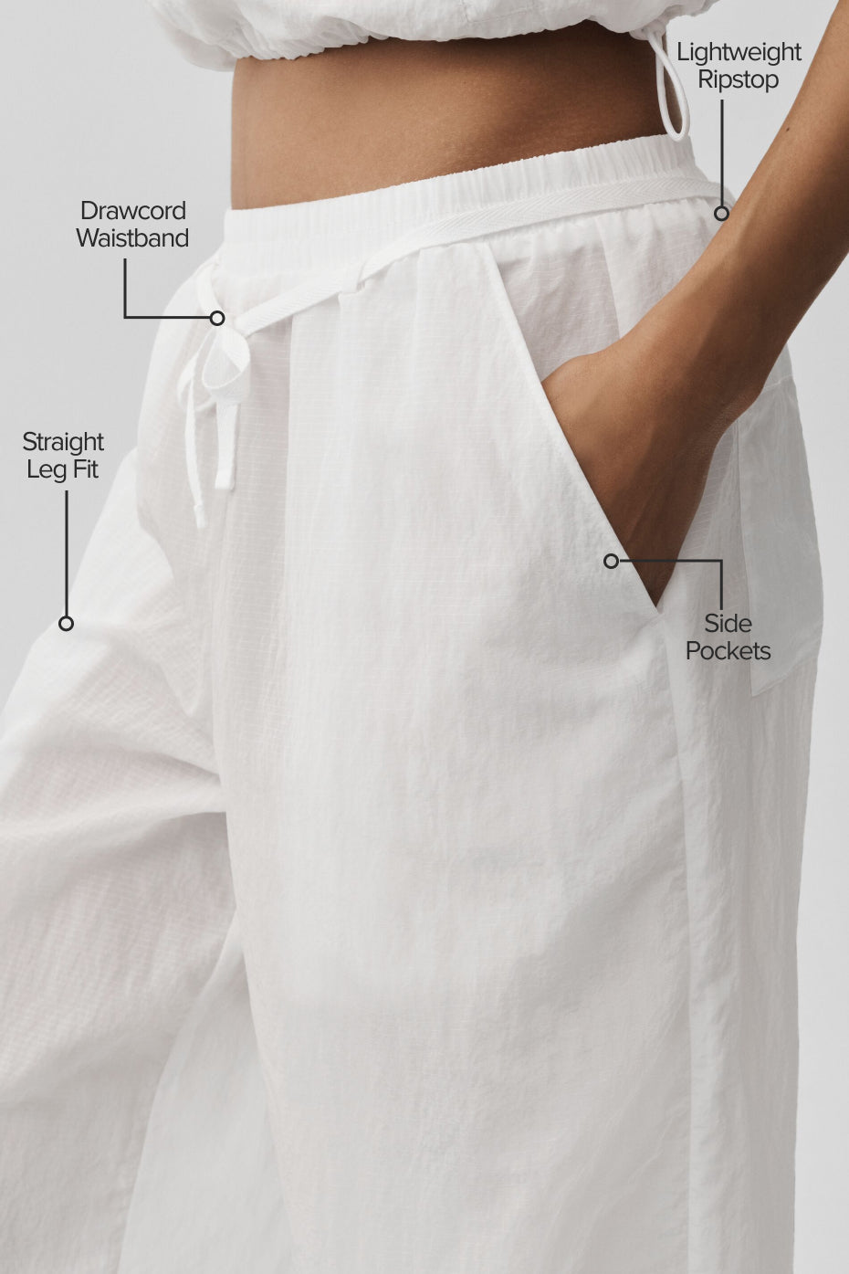Ripstop Electric Straight Leg Pant - White--1