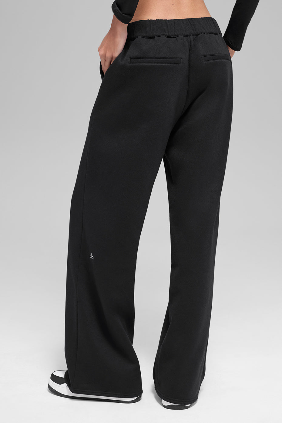 High-Waist Sweatpant Trouser - Black--2