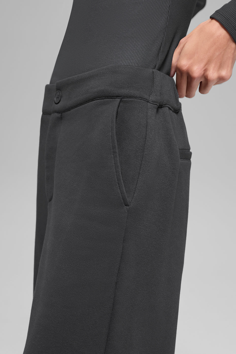 High-Waist Sweatpant Trouser - Anthracite--2