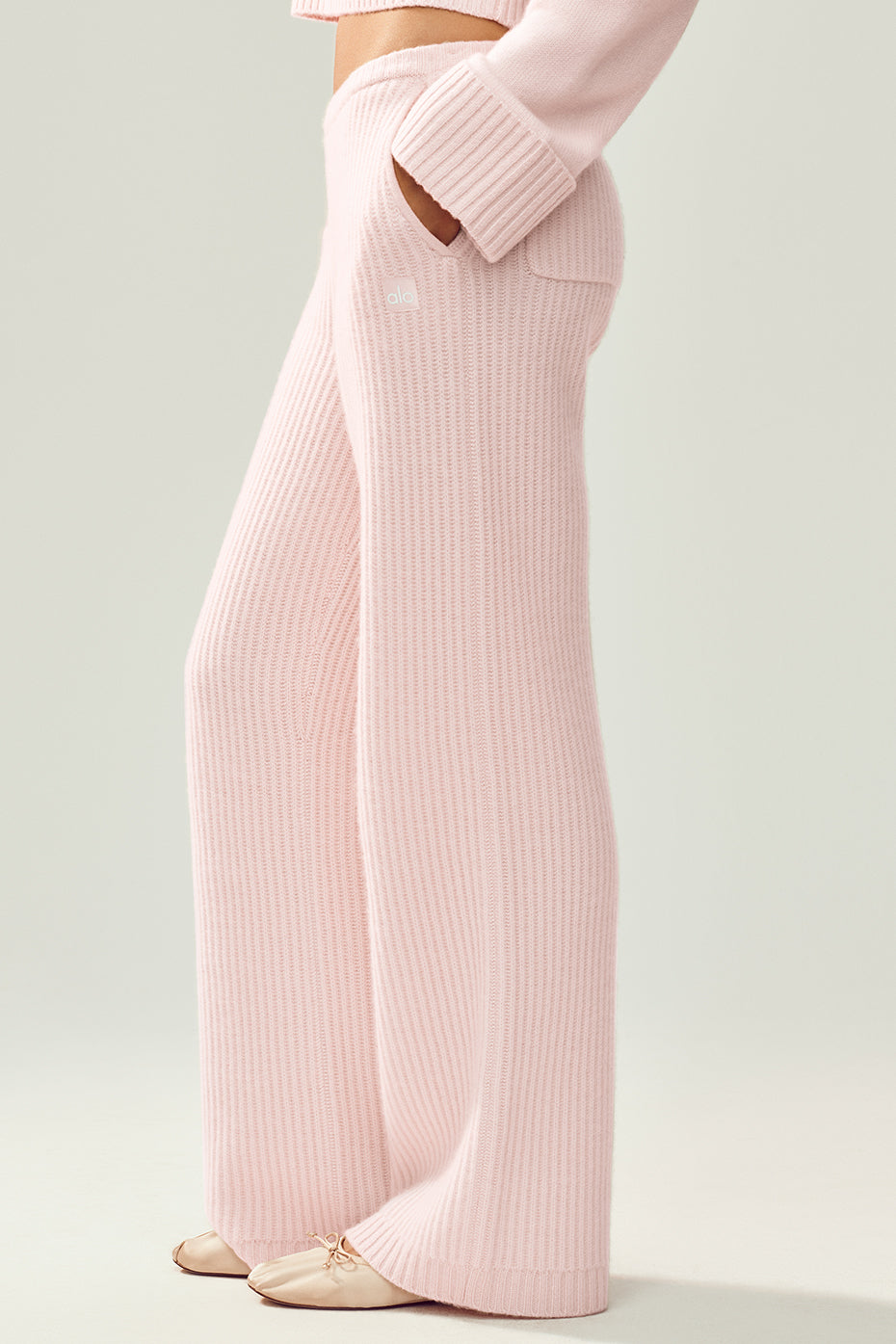 Cashmere High-Waist Northstar Straight Leg Pant - Frosted Pink--2