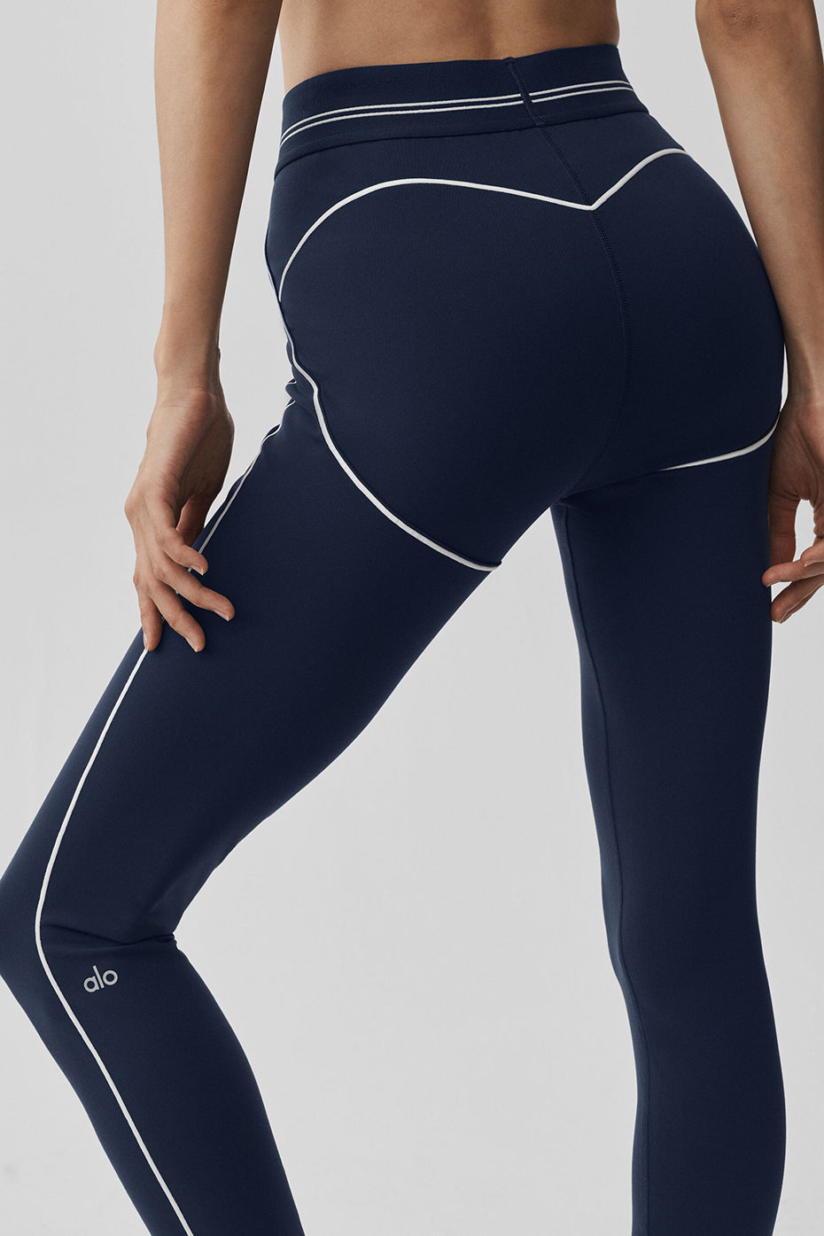 Airbrush High-Waist 7/8 Heart Throb Legging - Navy/White--3