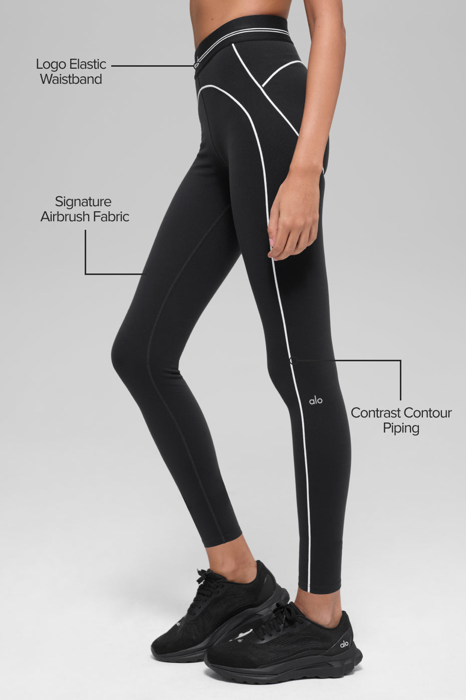 Airbrush High-Waist 7/8 Heart Throb Legging - Black/White--1