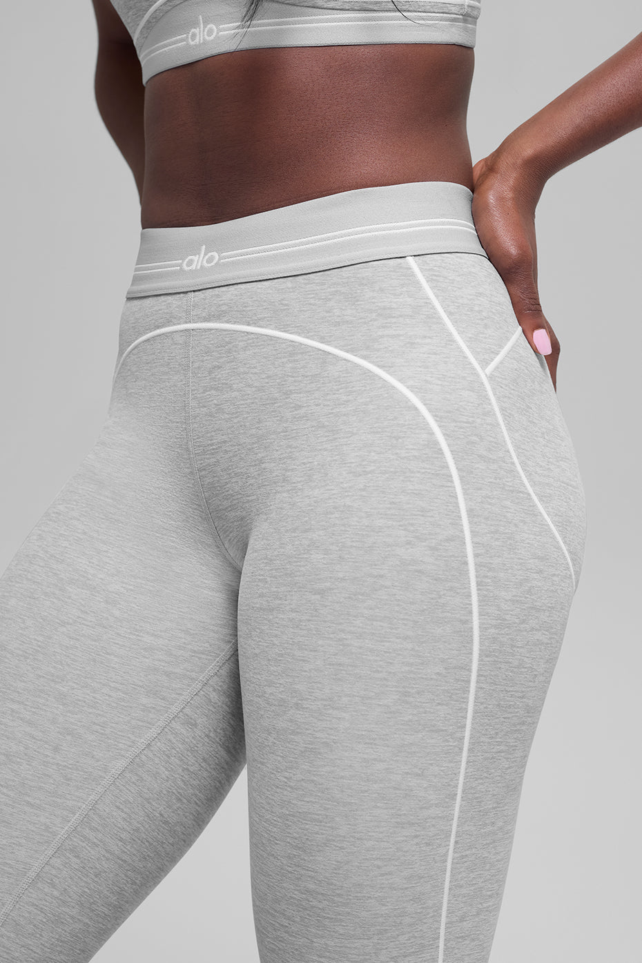 7/8 High-Waist Alosoft Heart Throb Legging - Athletic Heather Grey/White--1