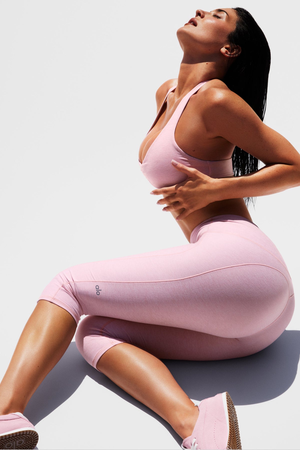 Alosoft High-Waist Intuition Capri - Pink Marshmallow Heather--0