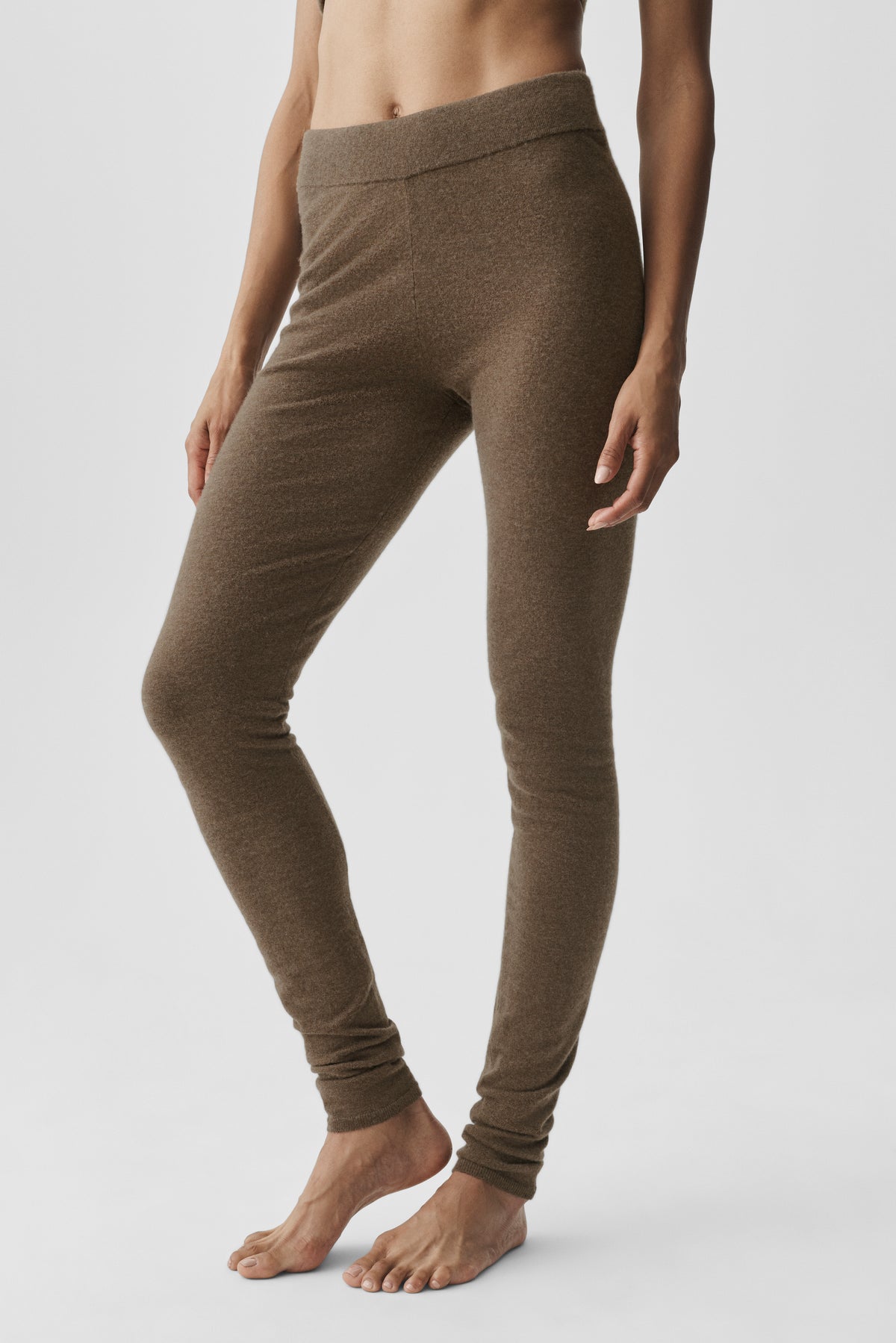 Cashmere High-Waist Eternity Legging - Java Brown Heather--2