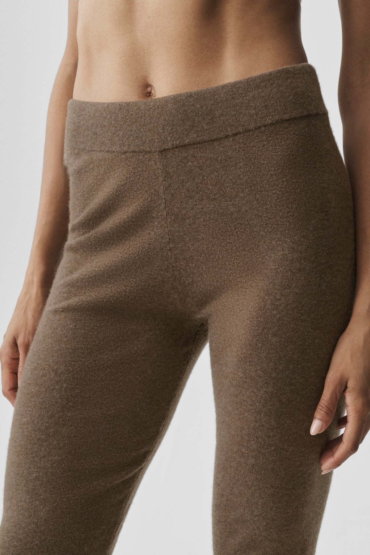 Cashmere High-Waist Eternity Legging - Java Brown Heather--1