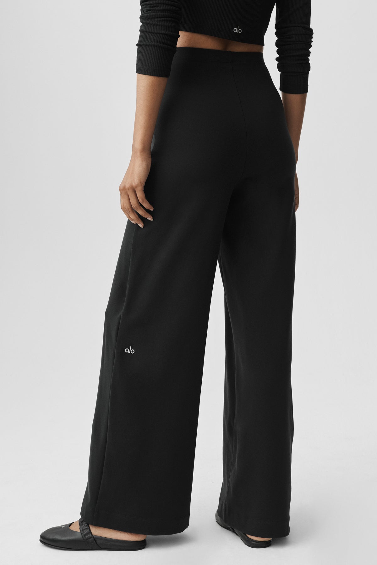 Airbrush High-Waist Wide Leg Pant (Regular) - Black--2
