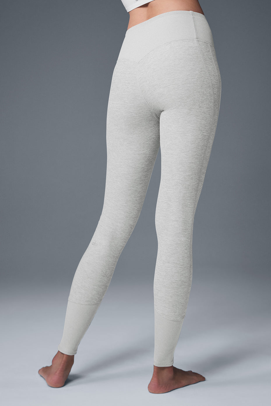 High-Waist Alosoft Lounge Legging - Athletic Heather Grey--2