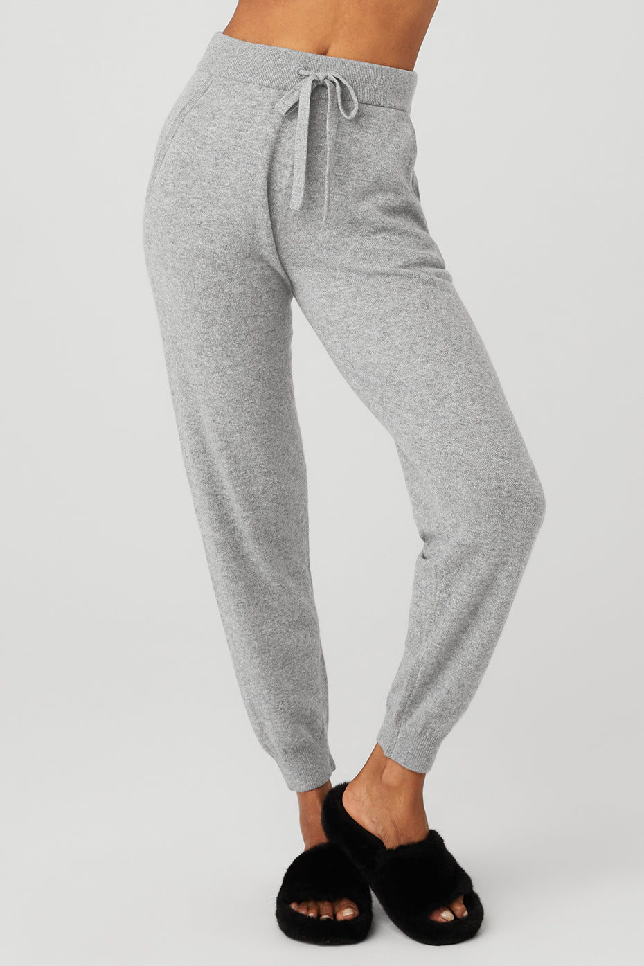 High-Waist Cashmere Jet Set Pant - Dove Grey Heather--0