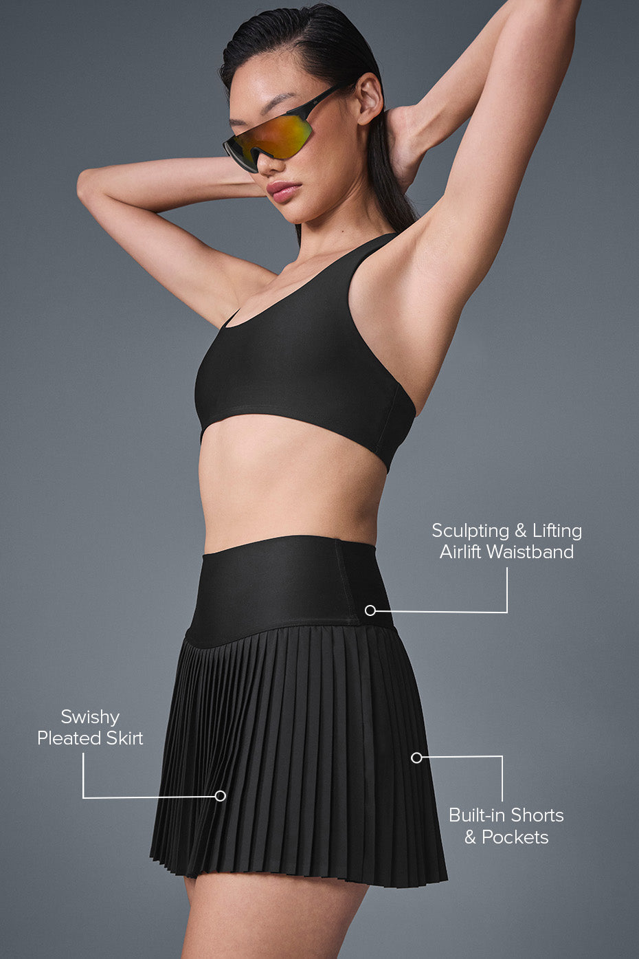 Serve Looks Tennis Skirt - Black--1