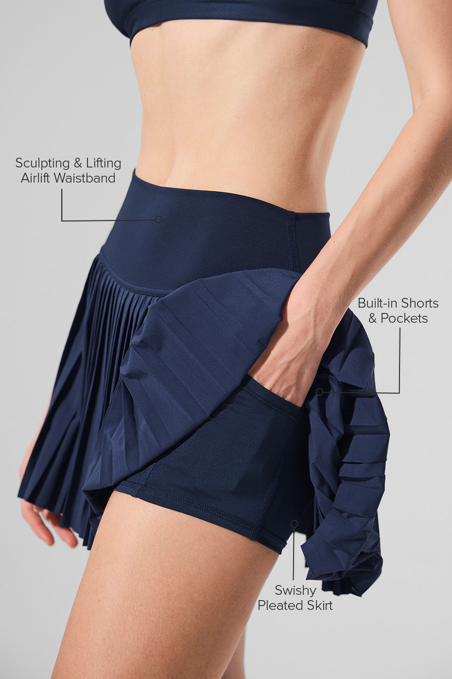 Serve Looks Tennis Skirt - Navy--1