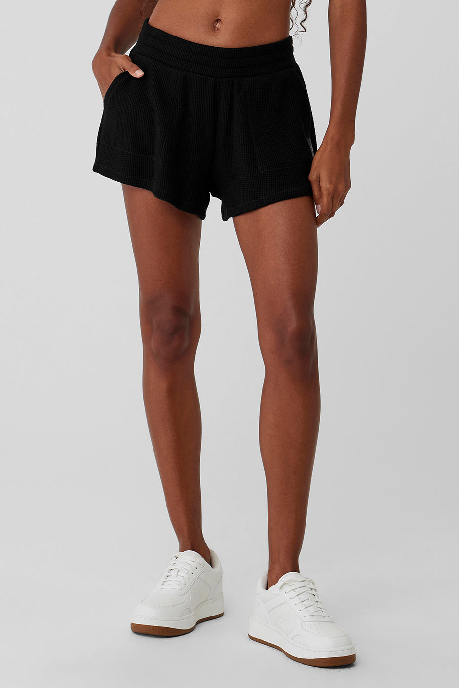 Waffle High-Waist Weekend Escape Short - Black--0
