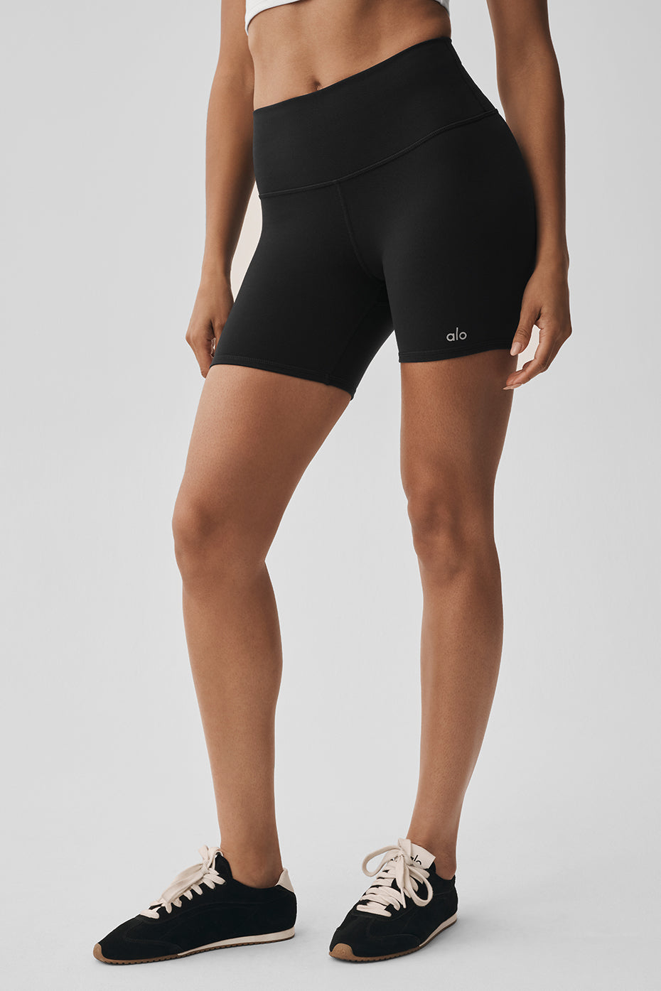 5" Airbrush High-Waist Biker Short - Black--1
