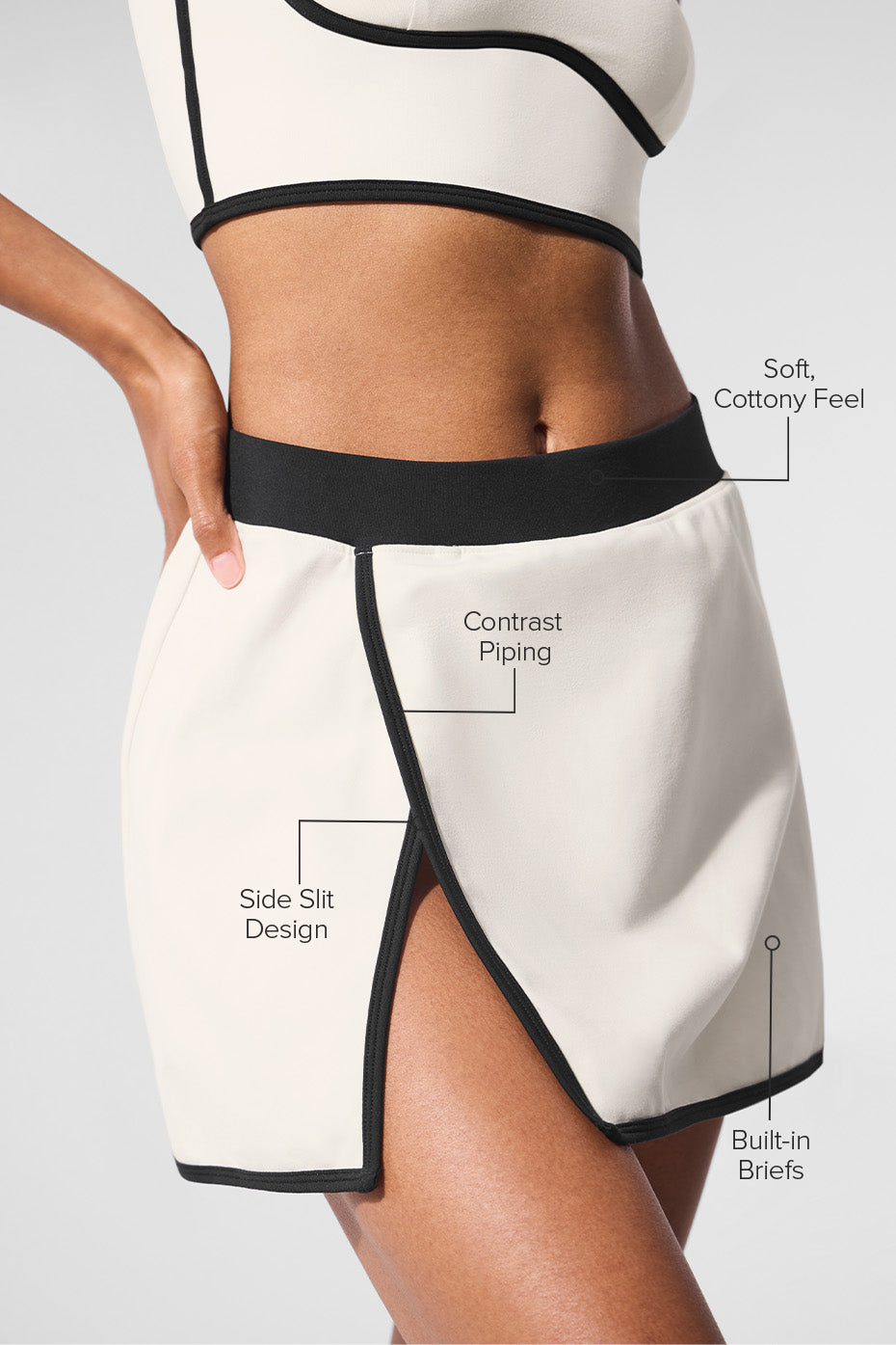 Airbrush Streamlined Skirt - Ivory/Black--1