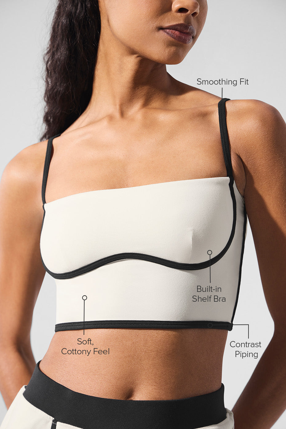 Airbrush Streamlined Bra Tank - Ivory/Black--1