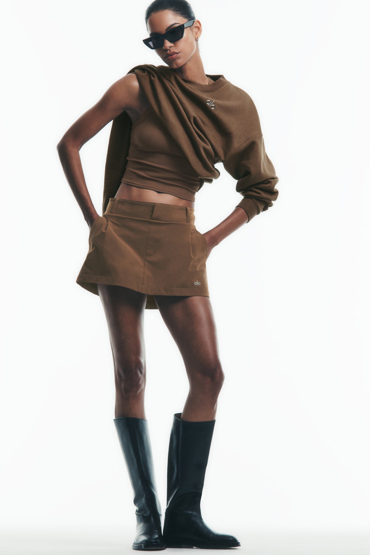 Fan Club Mini Skirt - Java Brown--0