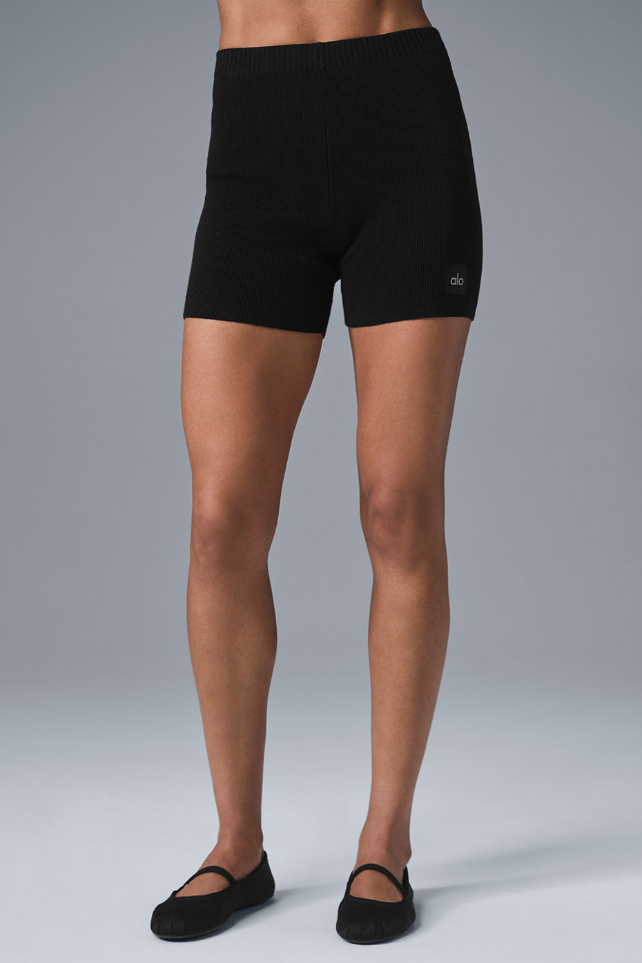 Scholar Knit High-Waist Short - Black--0