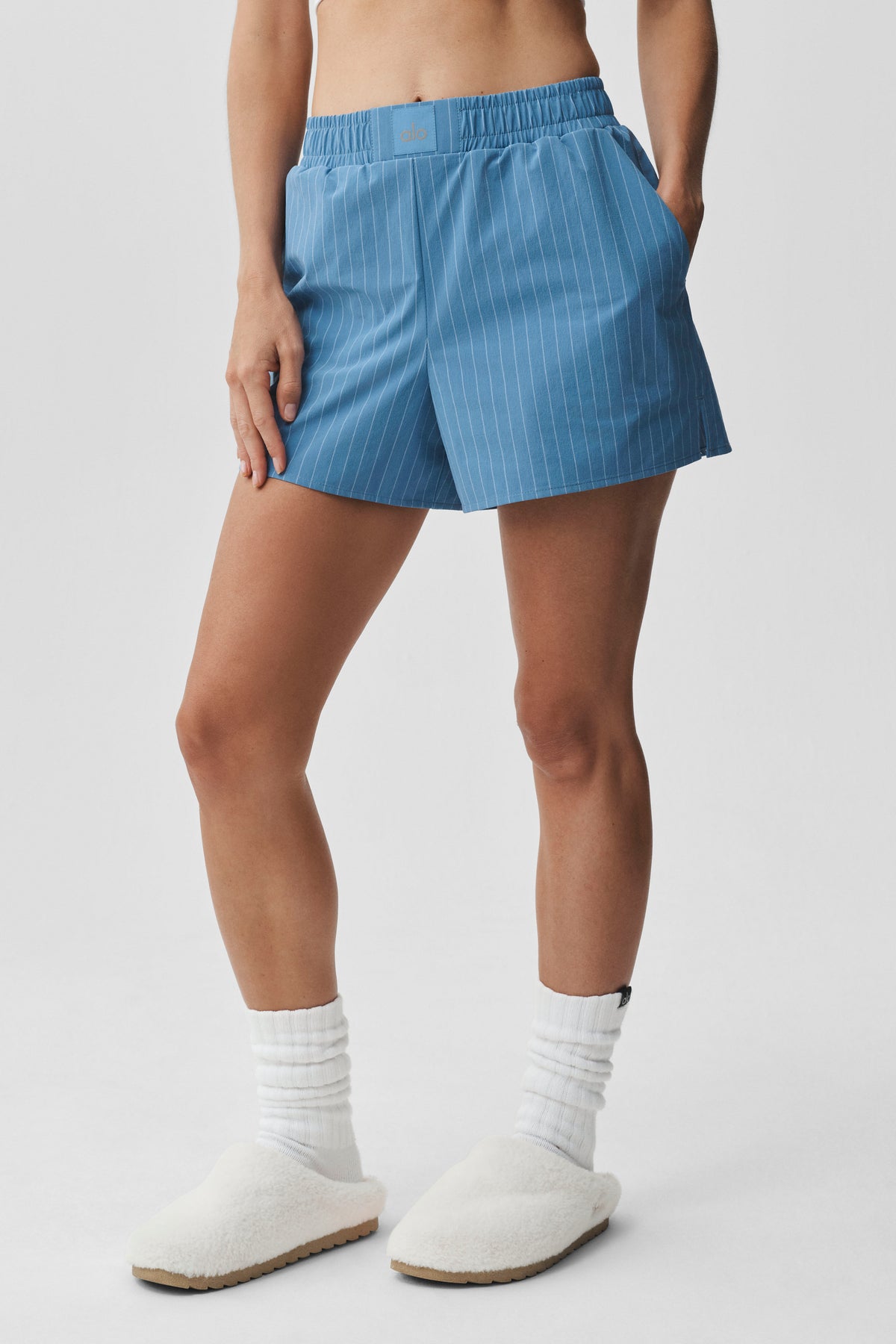 Pinstripe Daylight Boxer Short - California Blue/White--2