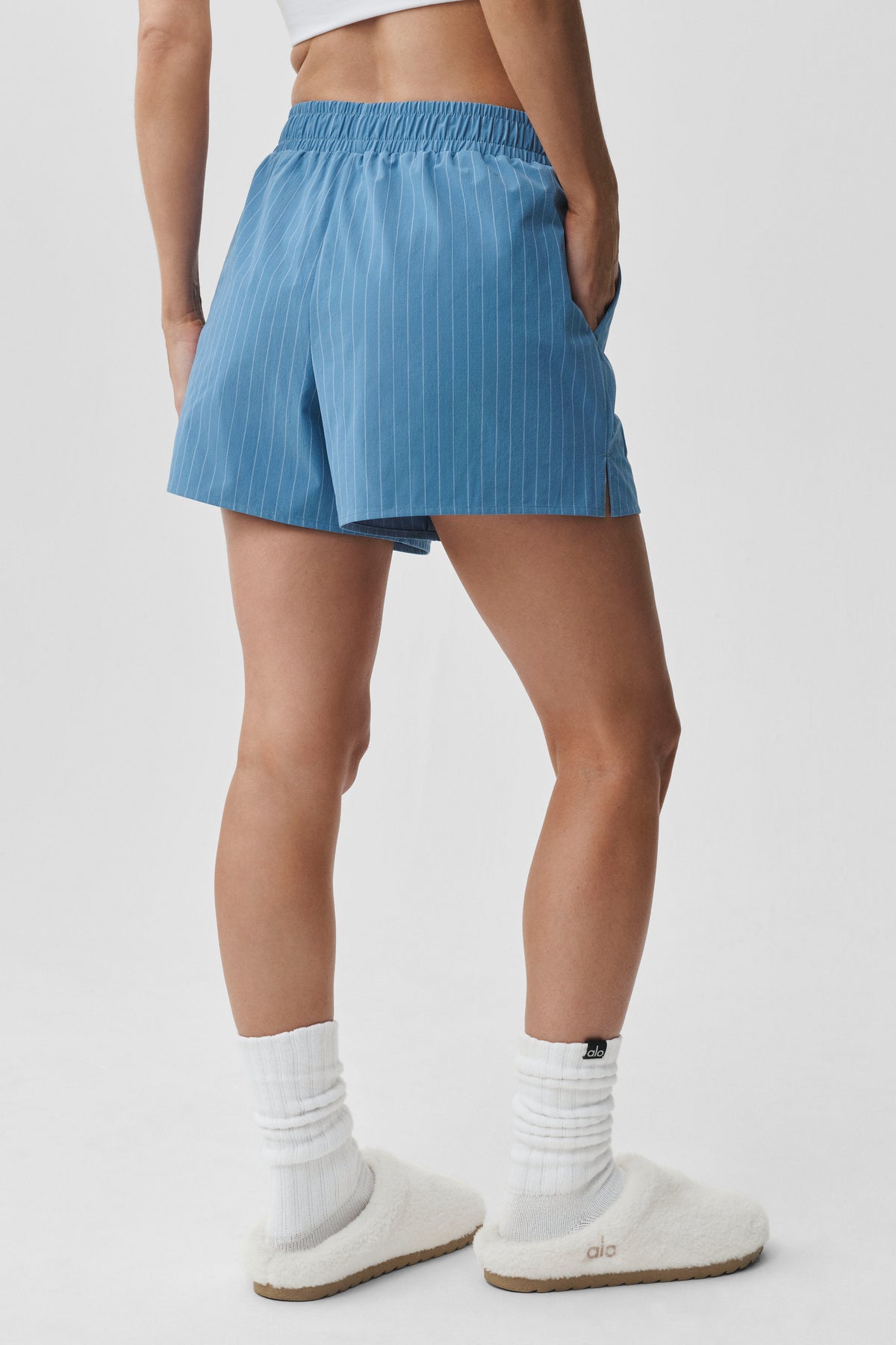 Pinstripe Daylight Boxer Short - California Blue/White--1
