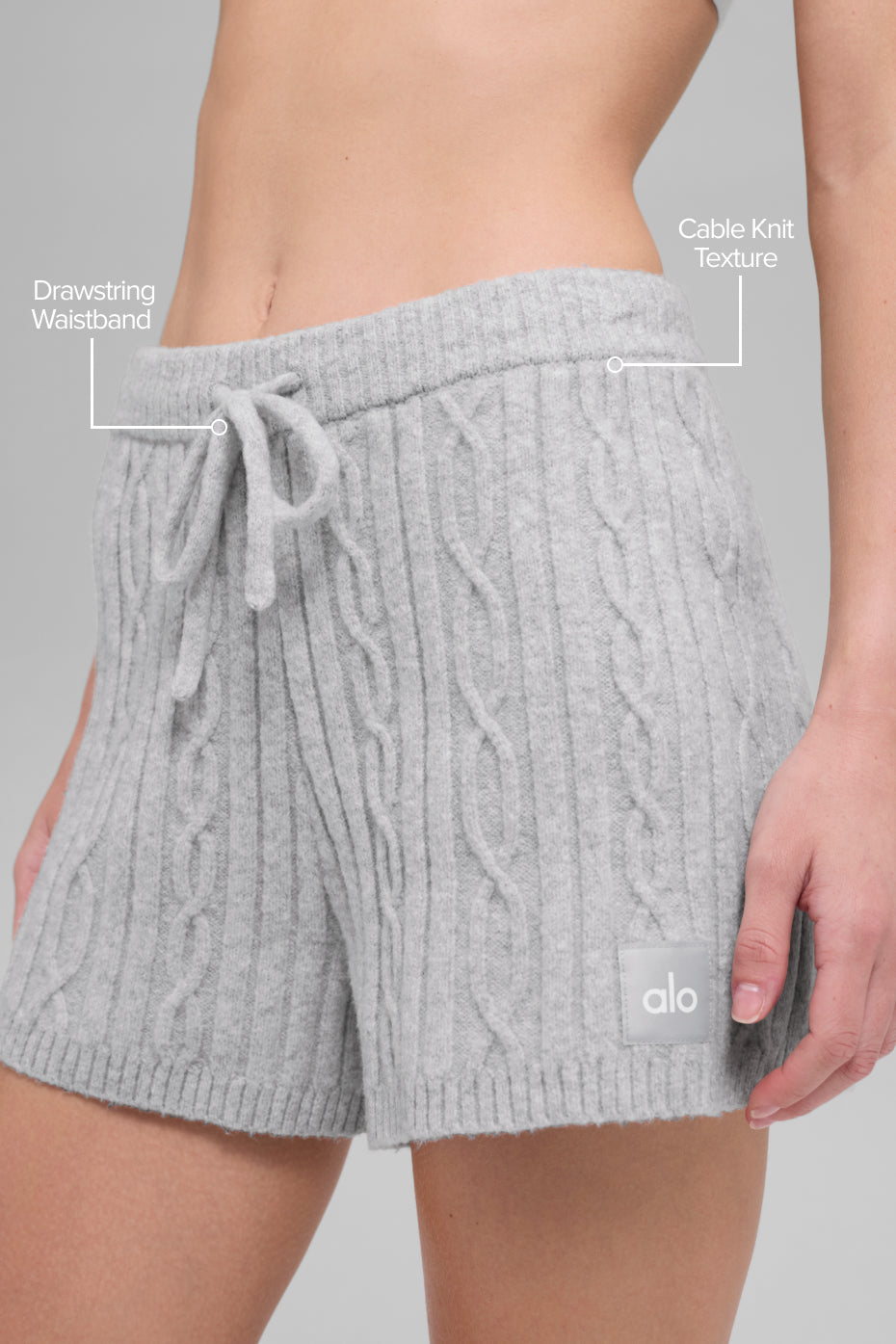 Cable Knit Winter Bliss Short - Athletic Heather Grey--1