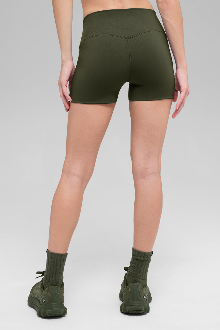 3" ALO Softsculpt High-Waist Precision Short - Green Olive--1