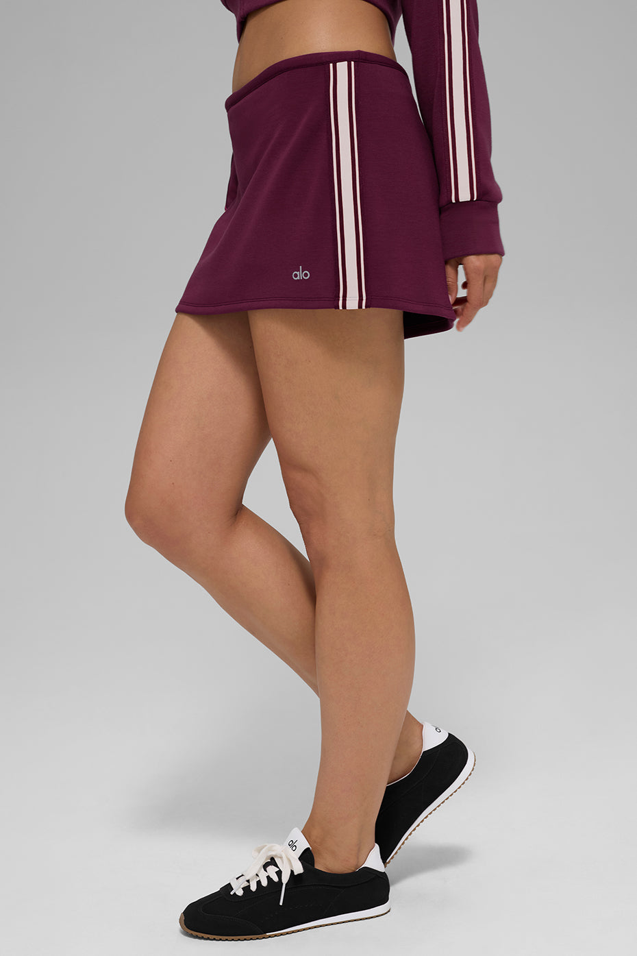 Track Star Mini Skirt - Burgundy--5