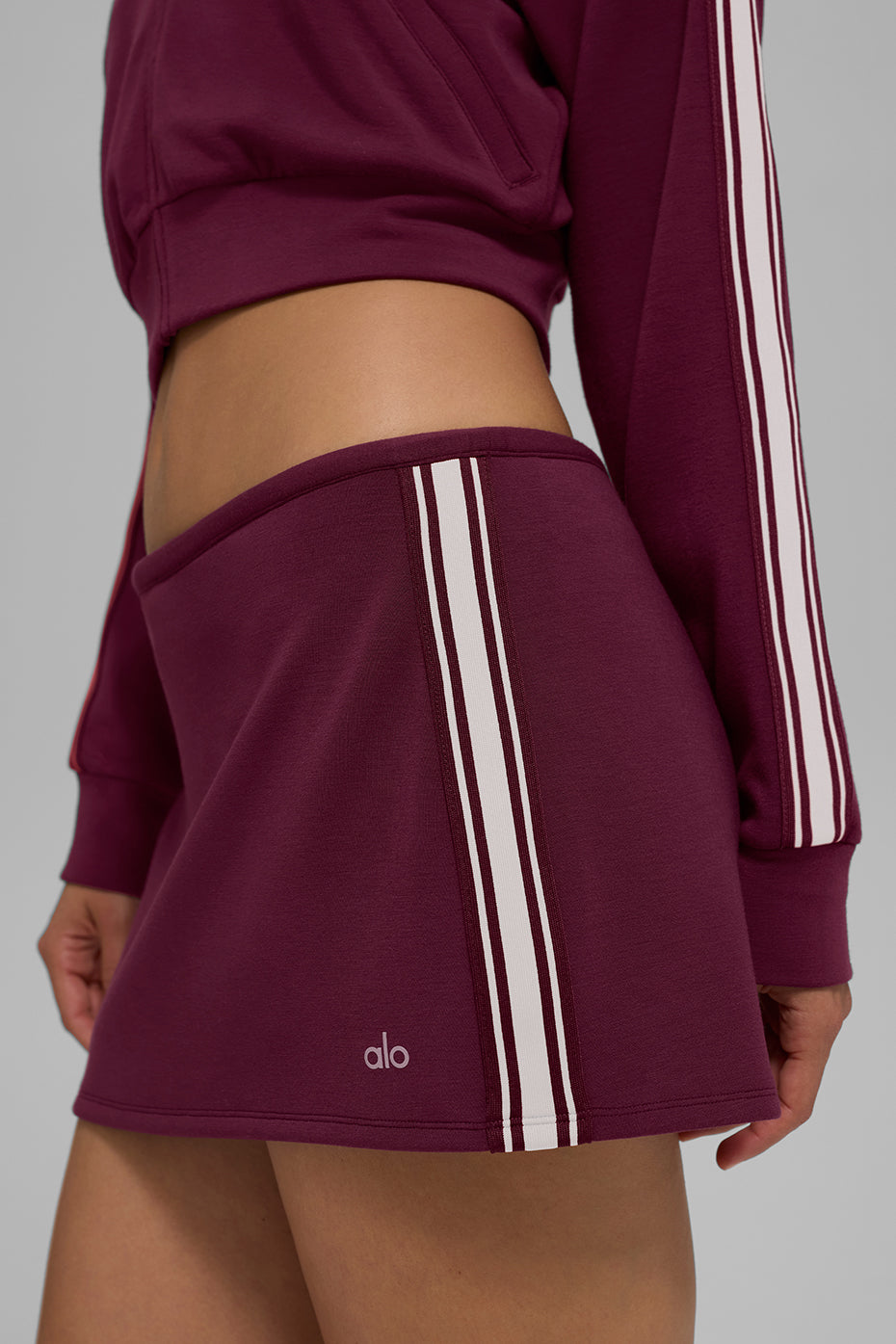 Track Star Mini Skirt - Burgundy--1