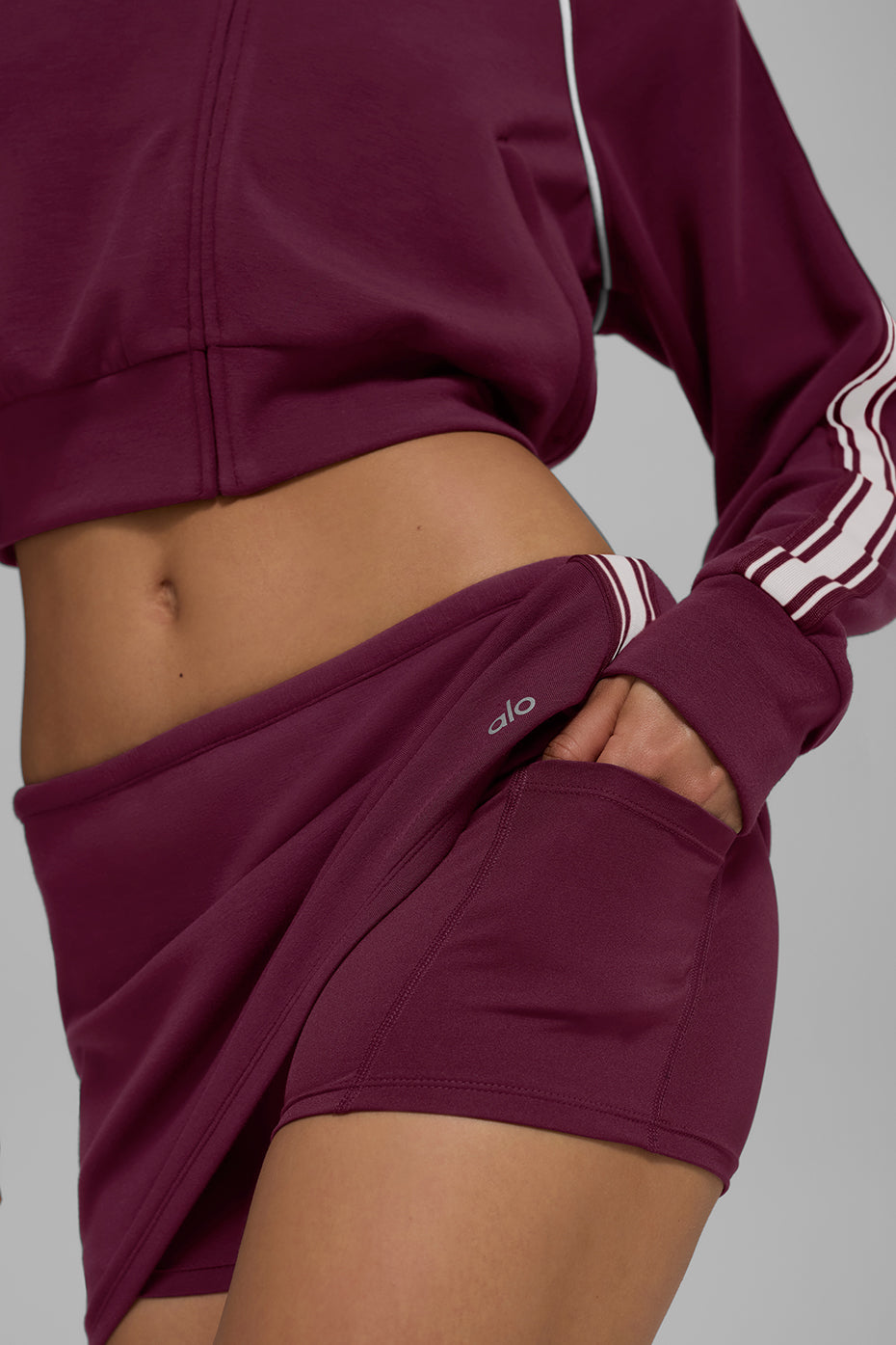 Track Star Mini Skirt - Burgundy--4