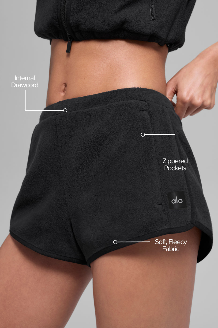 Polar Fleece Retreat Short - Black--1