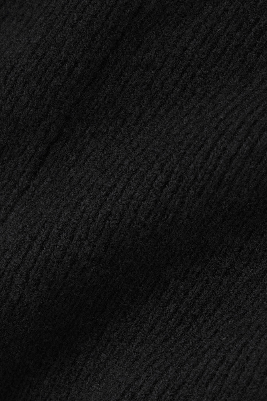 Wool Cashmere Ribbed Noble Short - Black--5