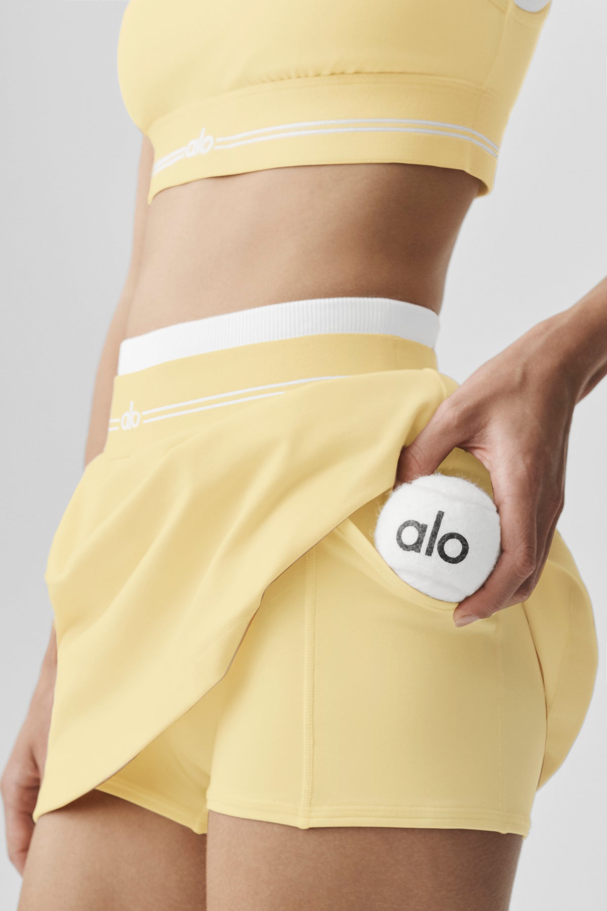 Airbrush Better Together Tennis Skirt - Warm Butter/White--2