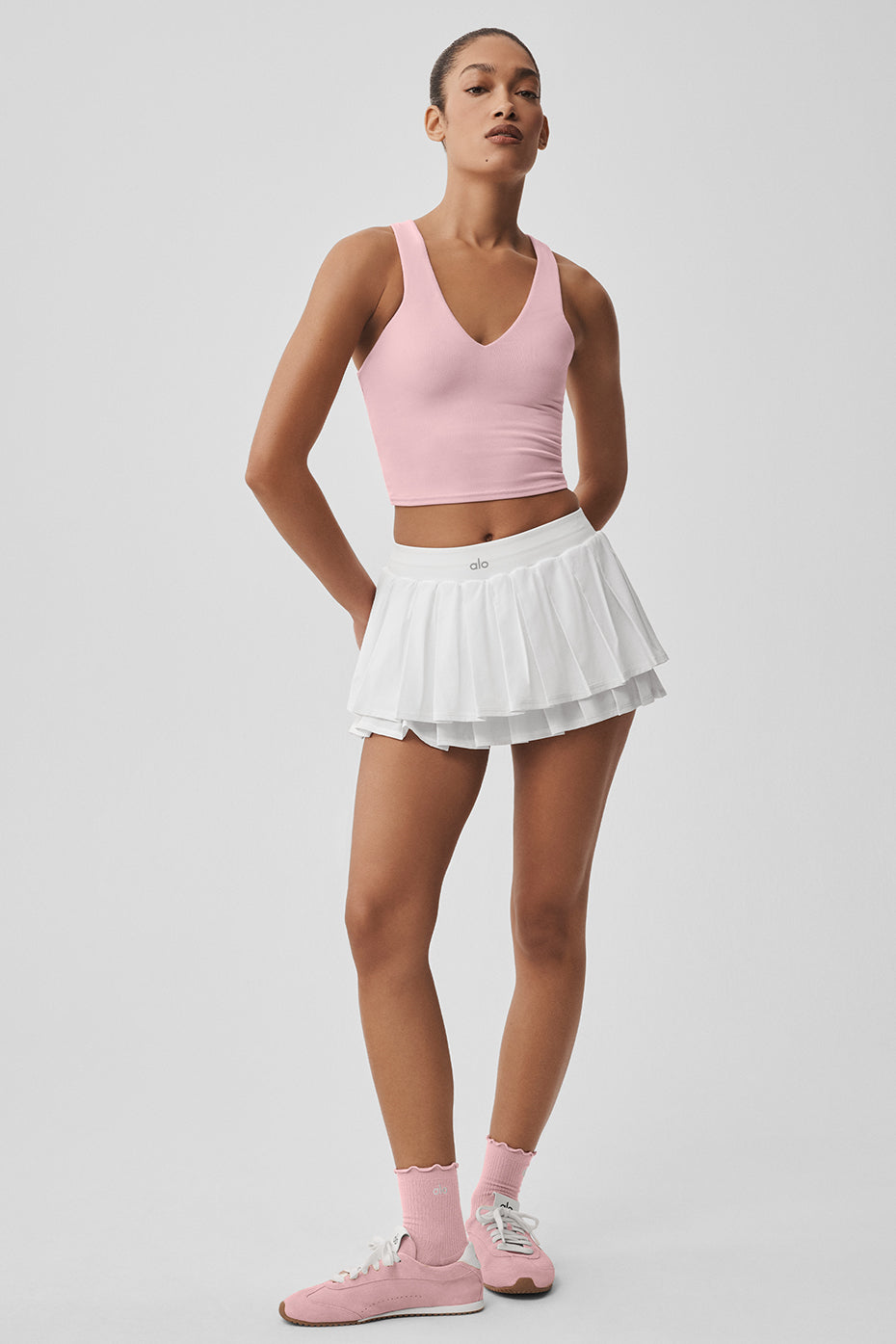 Double Or Nothing Tennis Skirt - White--2