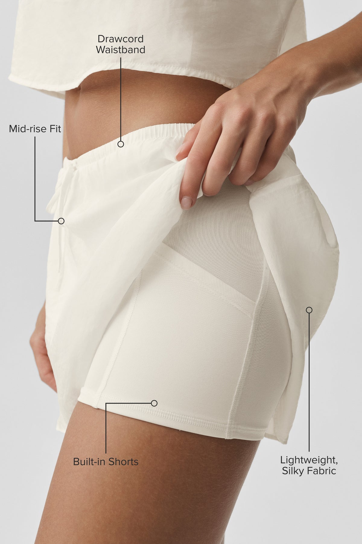 Semi-Sheer Golden Hour Tennis Skirt - Ivory--1