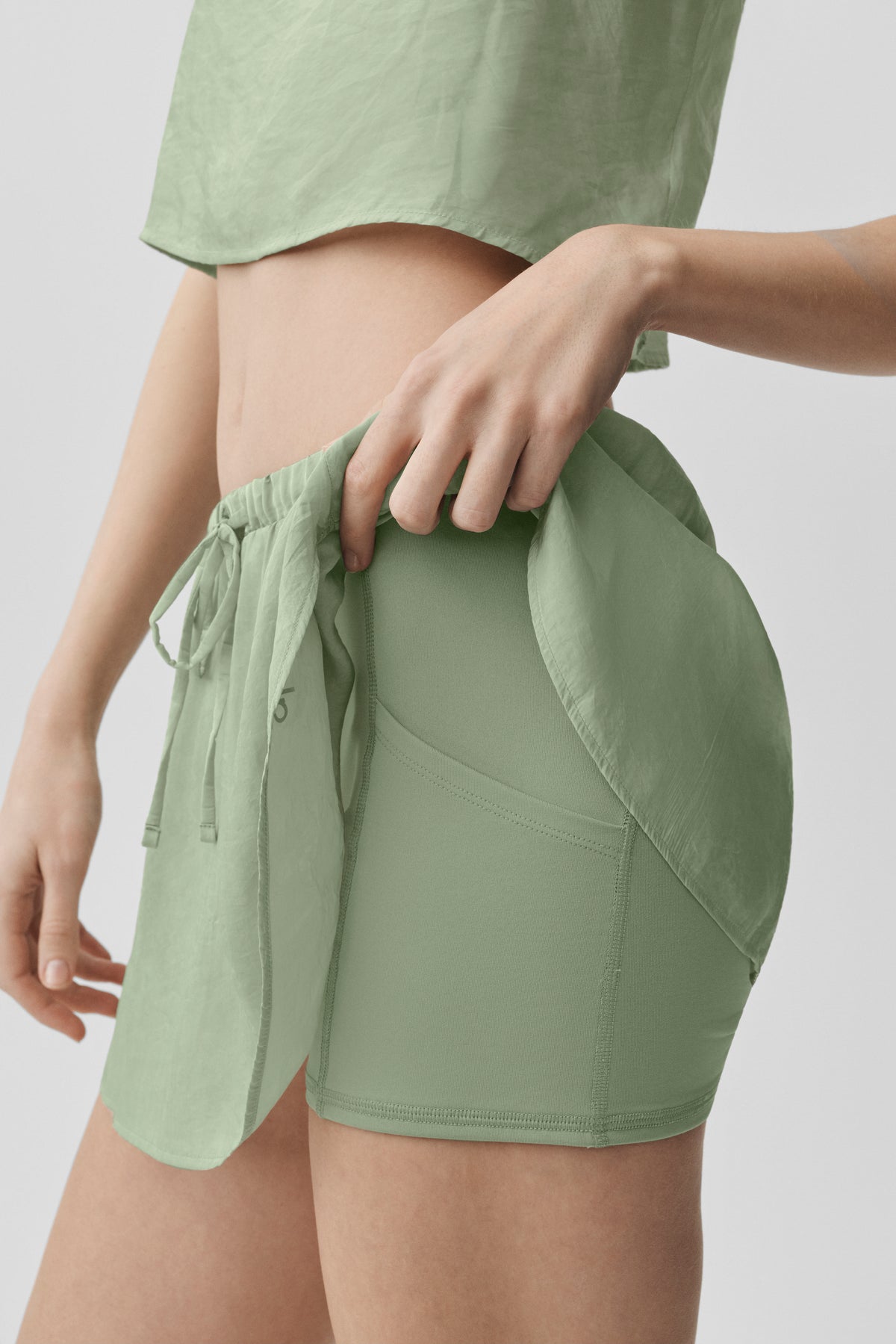 Semi-Sheer Golden Hour Tennis Skirt - Dune Grass--1