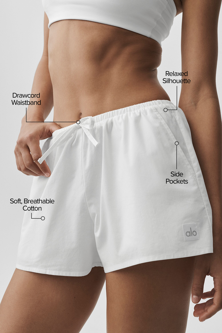 Cotton High-Waist Real Deal Short - White--1