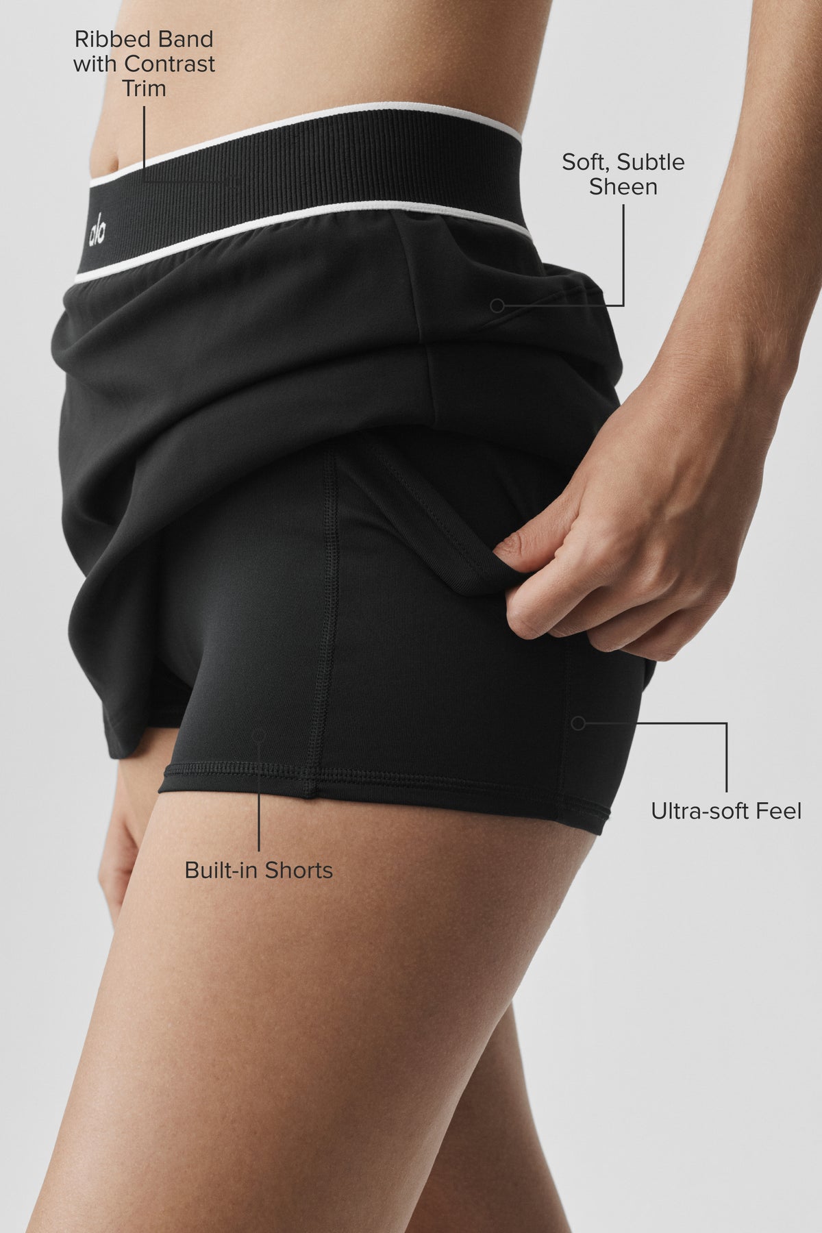 ALO Softsculpt Amp It Up Tennis Skirt - Black--1