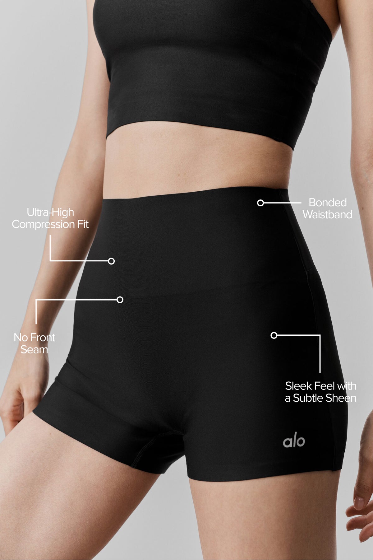 3" Airlift High-Waist Sleek Short - Black--1
