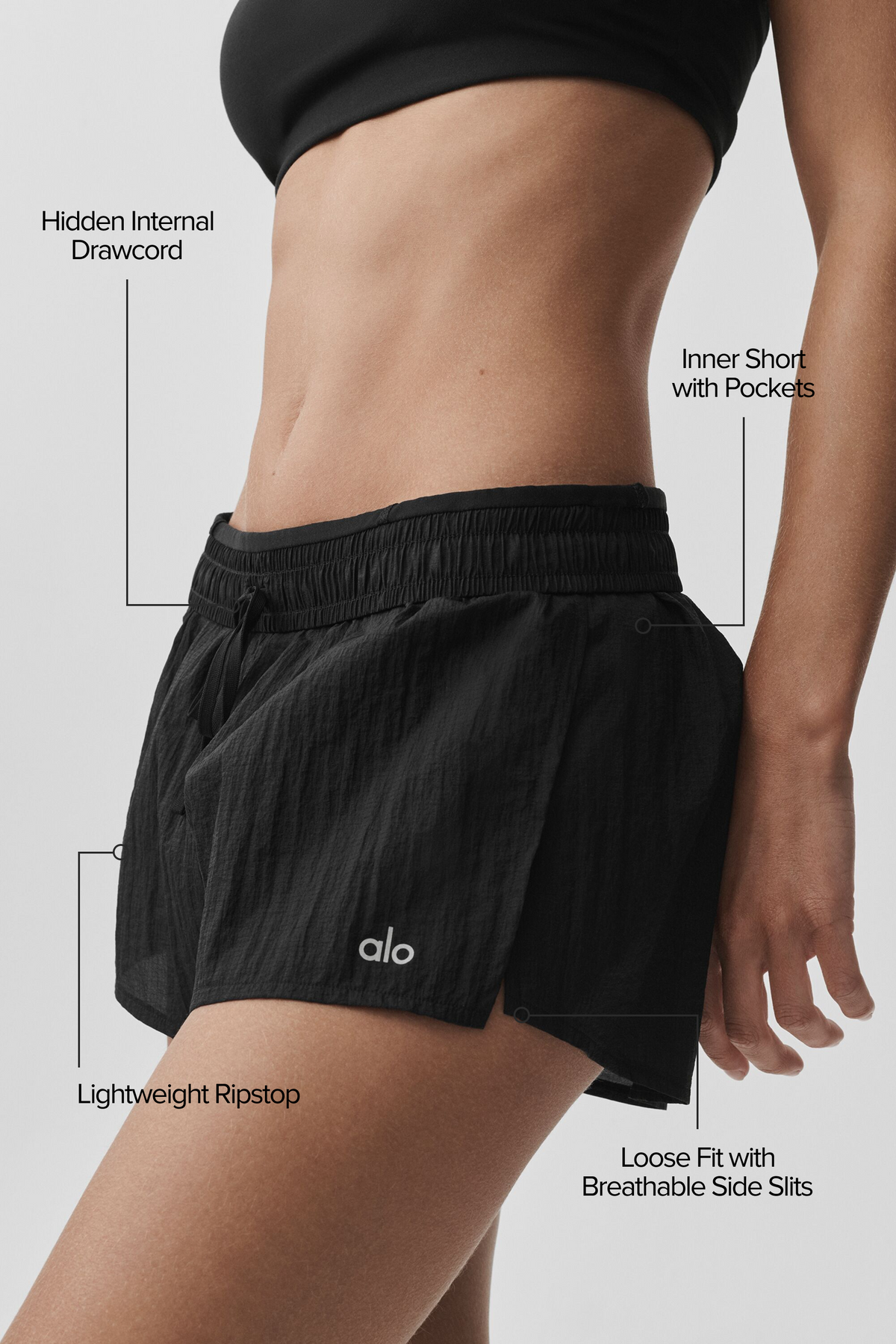 Mid-Rise Go Time Short - Black--1