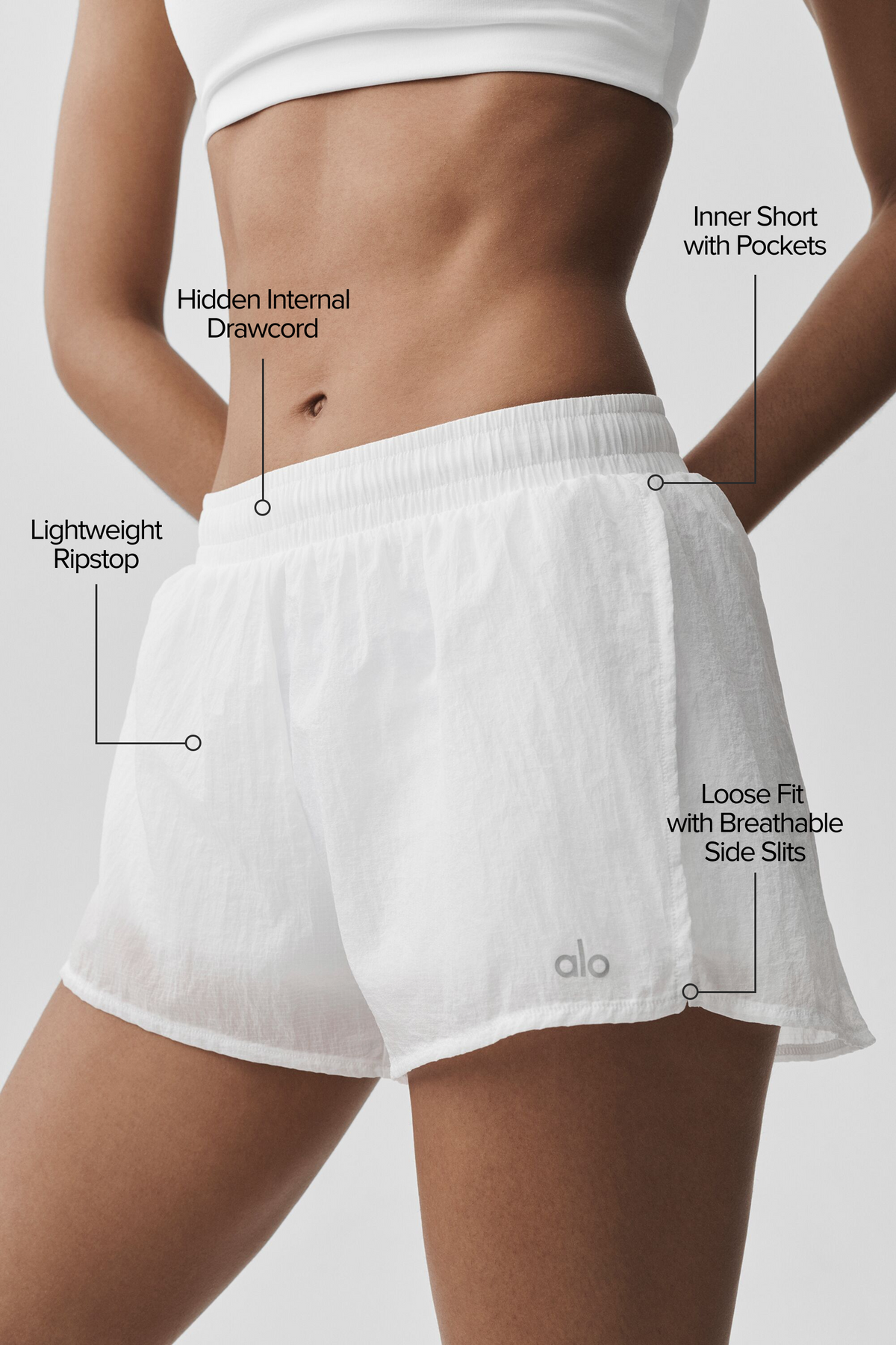 Mid-Rise Go Time Short - White--1