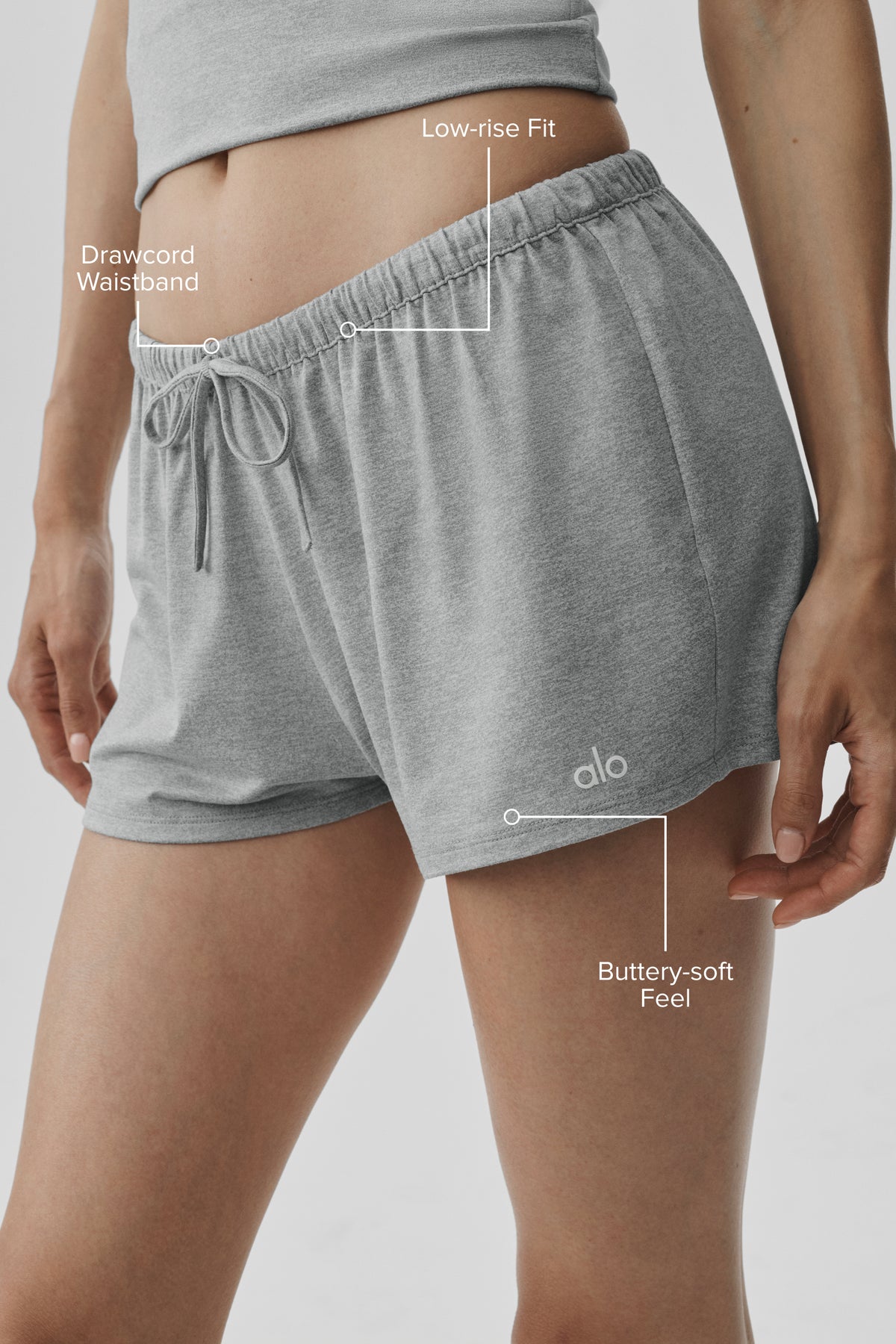 Alosoft Low-Rise Finesse Short - Vintage Athletic Heather--1