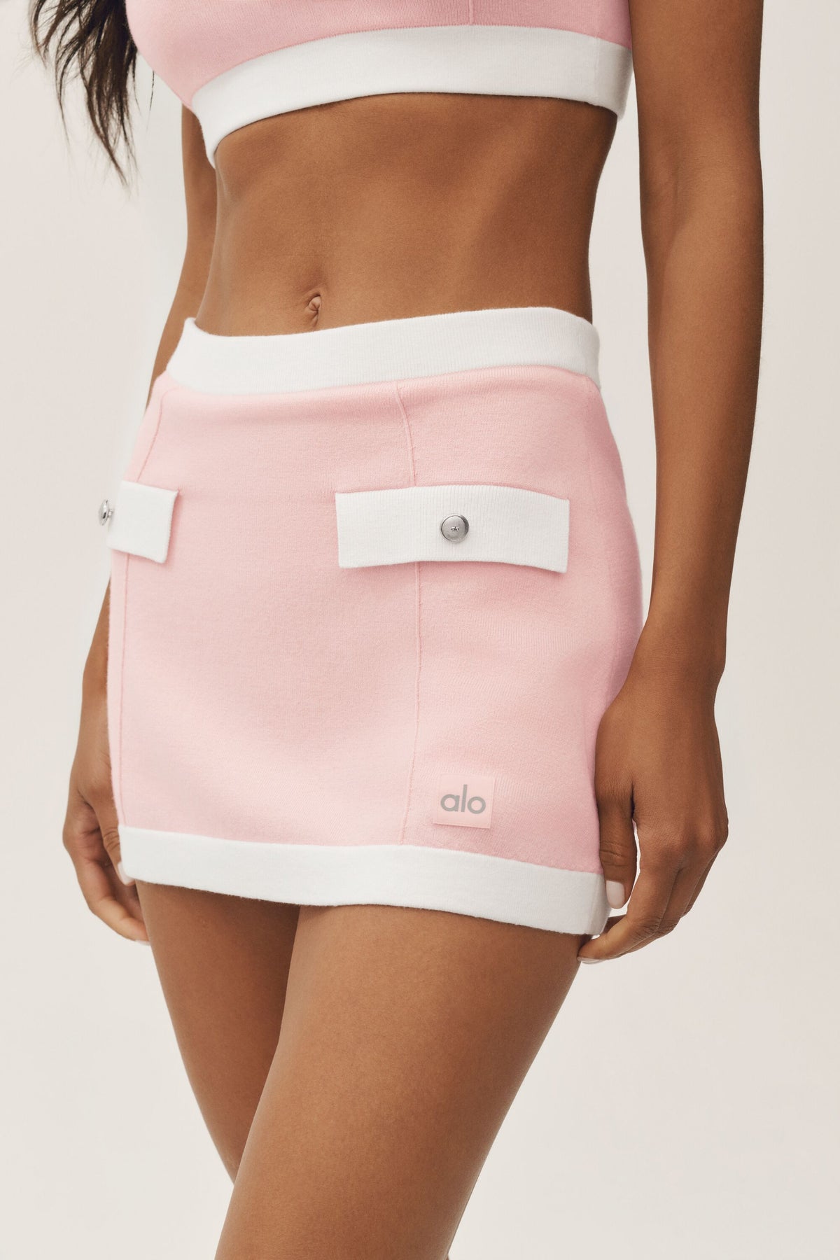 Cotton Cashmere High-Waist Capri Dream Skirt - Sundrenched Pink/White--2
